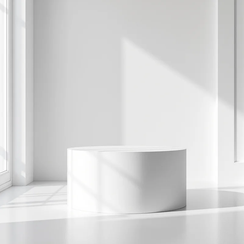 Museum Plinth White Background