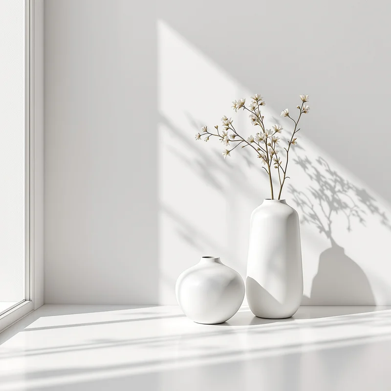 Porcelain Vase Corner White Background