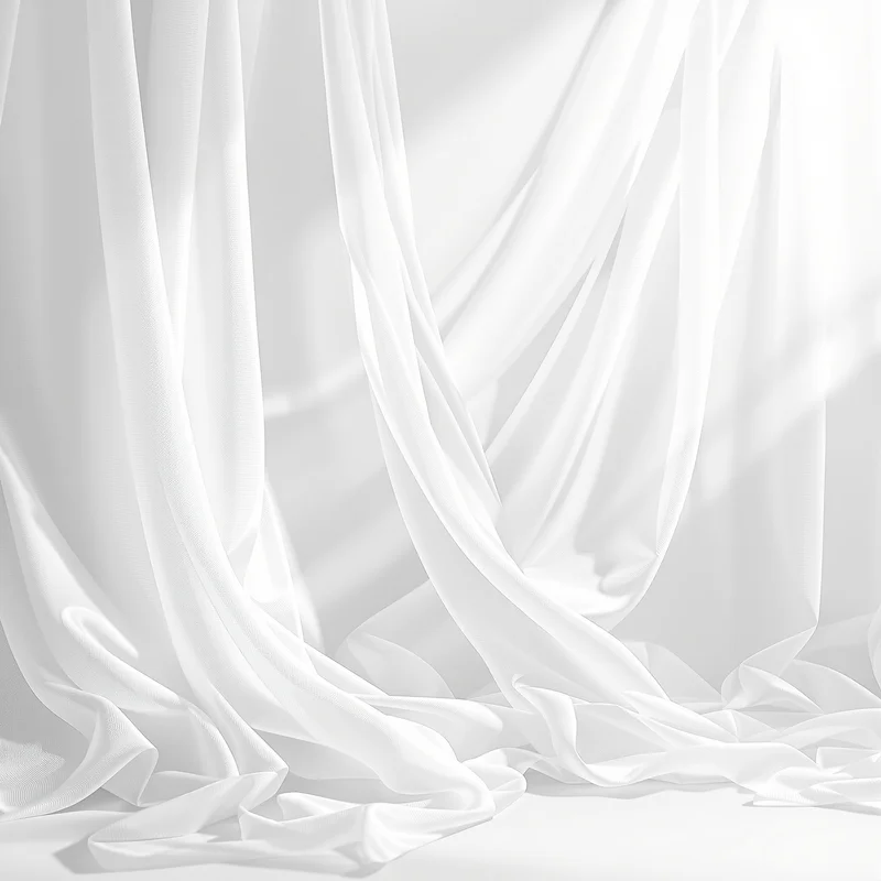 Sheer Drapery White Background