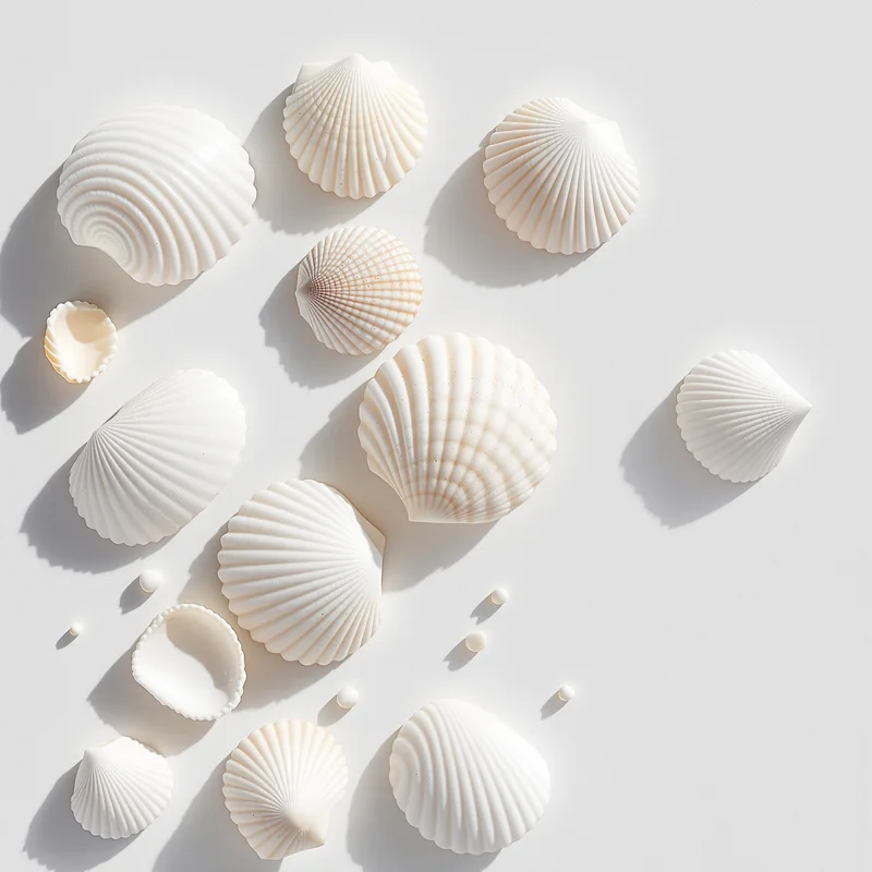 Shell Study White Background