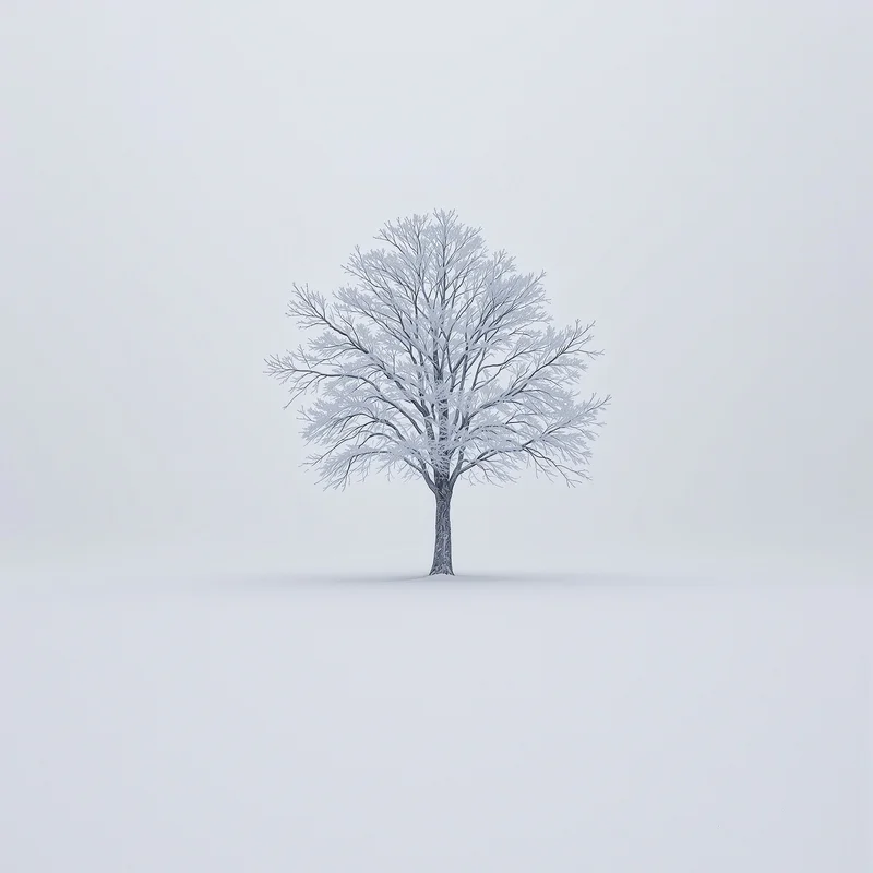 Snow Tree White Background