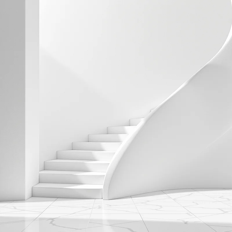 Stair Curve White Background