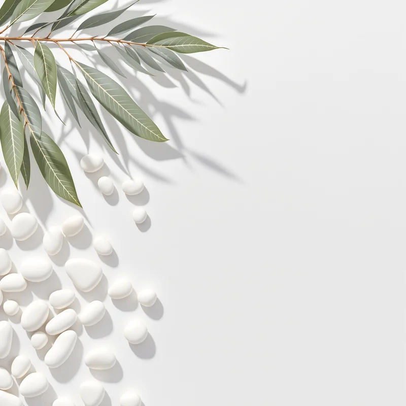 White Pebble Flatlay Background