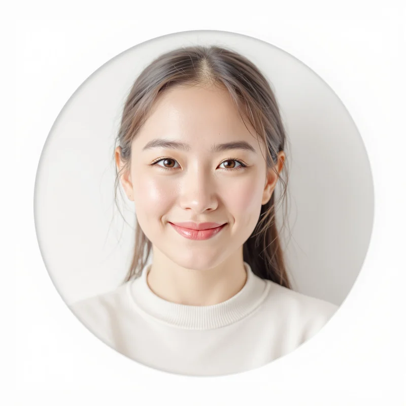 White avatar profile image with minimal composition and clarity