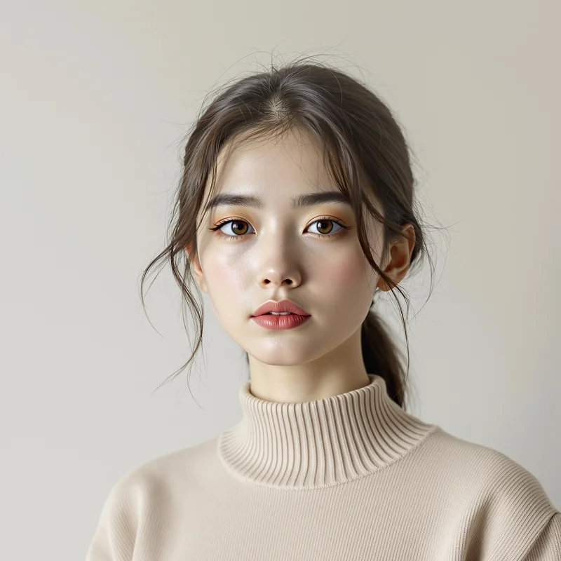 White PFP with light tones and identity focus