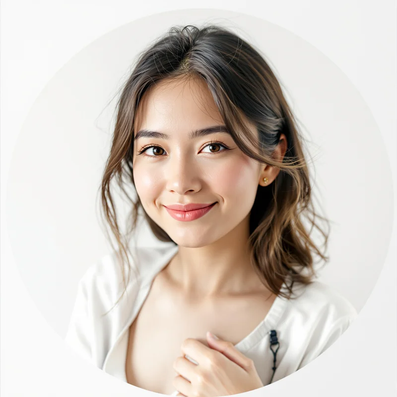 White PFP with light tones and identity focus