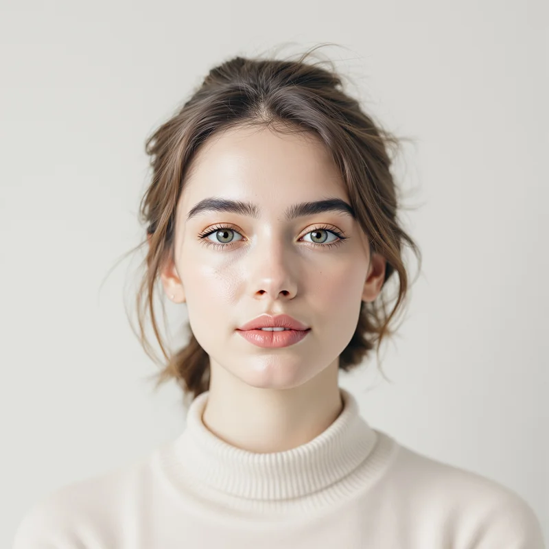 White PFP with light tones and identity focus