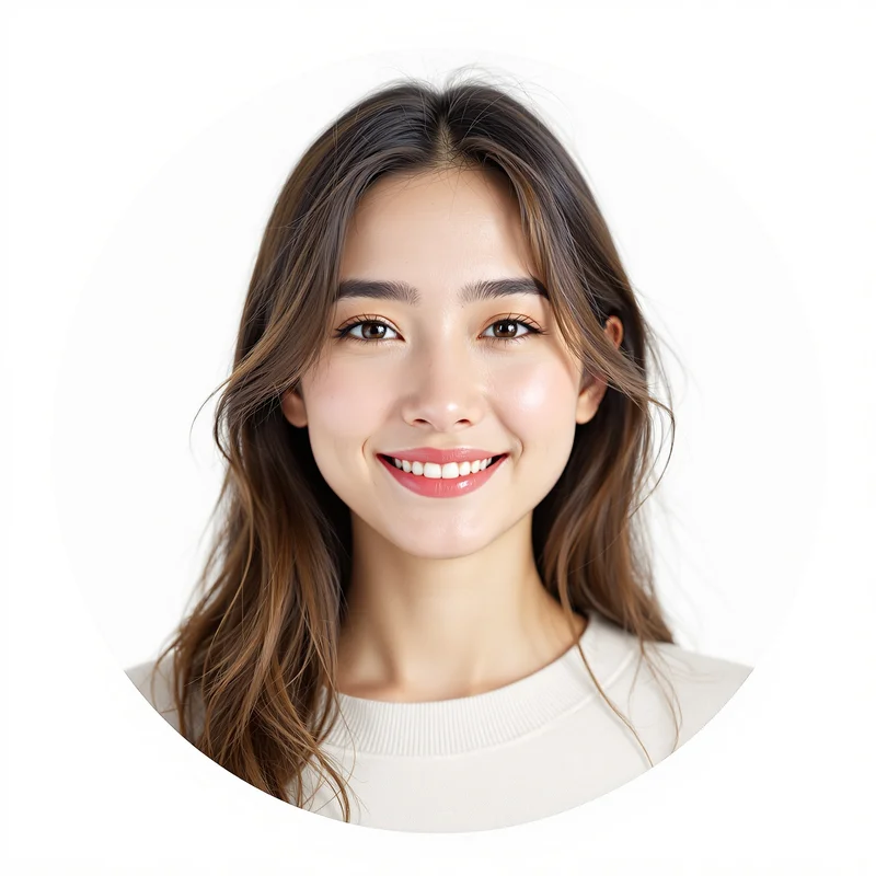 White avatar profile image with minimal composition and clarity