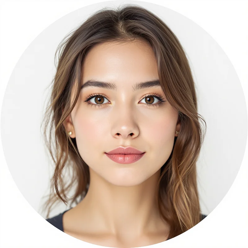 White avatar portrait with minimal aesthetic and identity