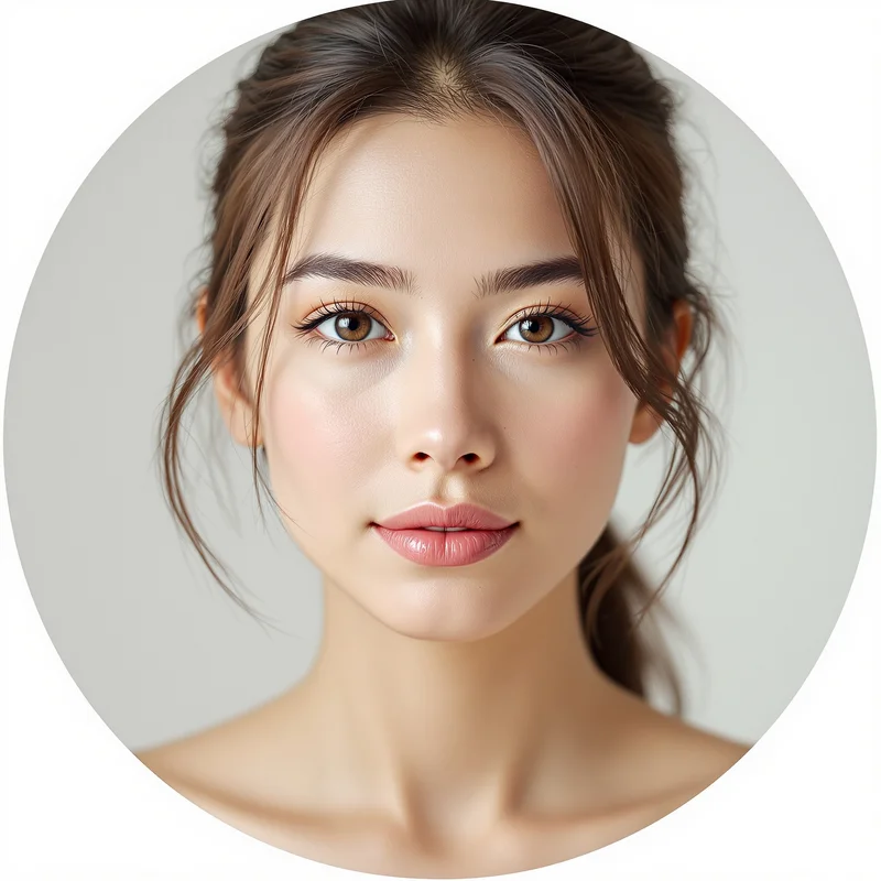 White avatar portrait with minimal aesthetic and identity