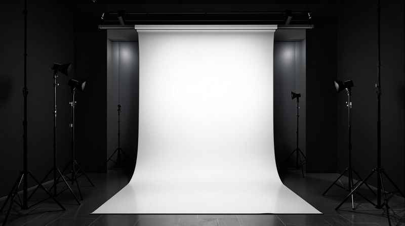 Photorealistic black low-key studio backdrop black background