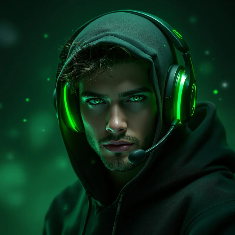 Xbox neon green aura avatar.