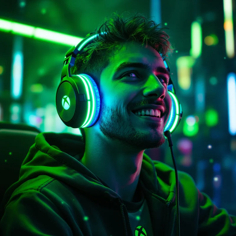 Xbox neon headphones avatar.