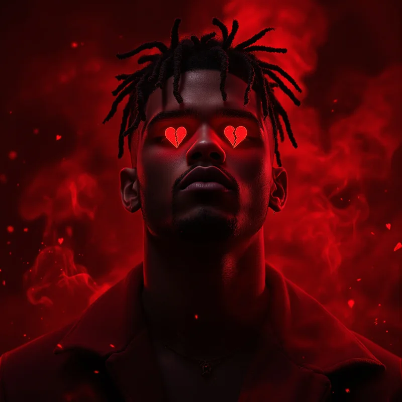 Broken heart XXXTentacion profile picture with red effects