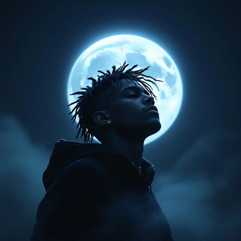 Moonlight XXXTentacion avatar with dark blue atmosphere