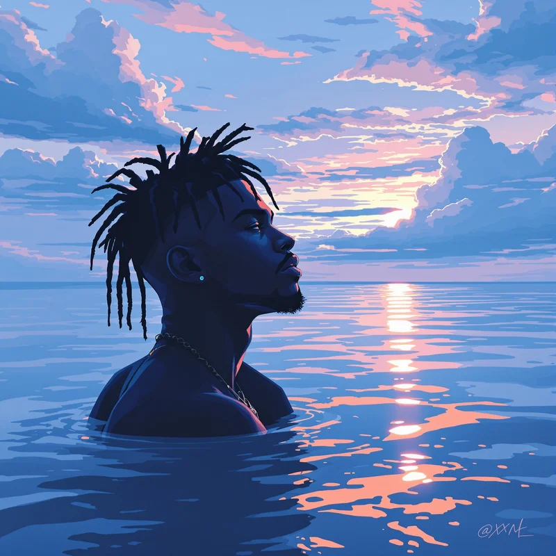 Blue ocean XXXTentacion profile picture with peaceful atmosphere