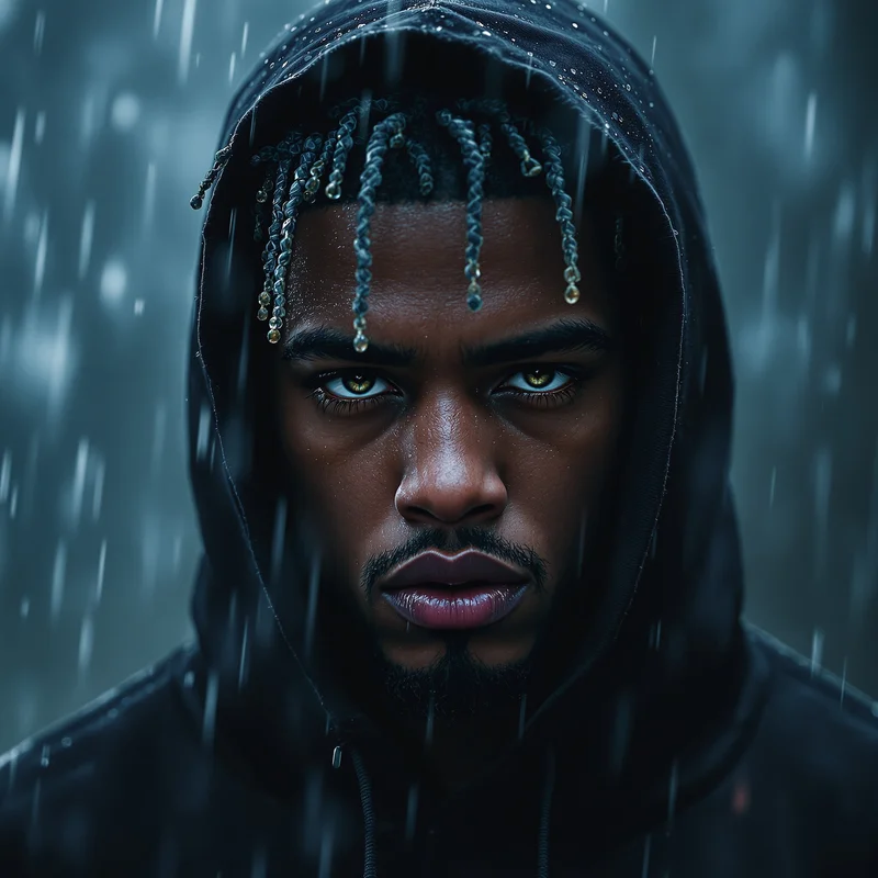 Sad XXXTentacion avatar profile picture with emotional expression and dark background