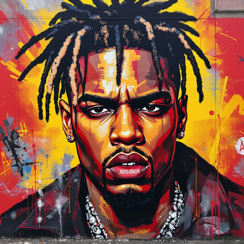 Graffiti XXXTentacion profile picture with street art style