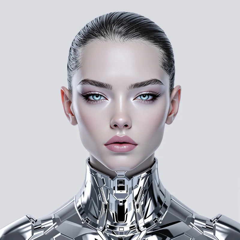 futuristic avatar portrait with holographic gradient for digital identity