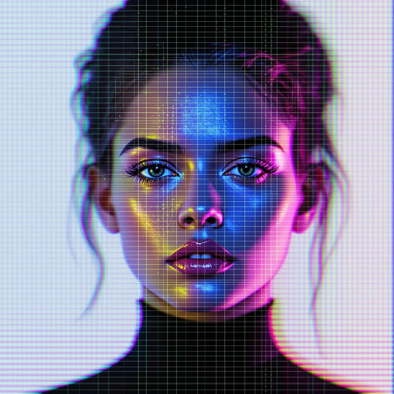 glitch style avatar with glitch effect for profile picture use
