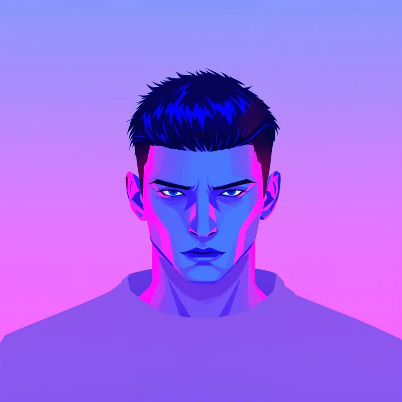 chrome anime profile icon with cyber aesthetic lighting for cyber avatar use