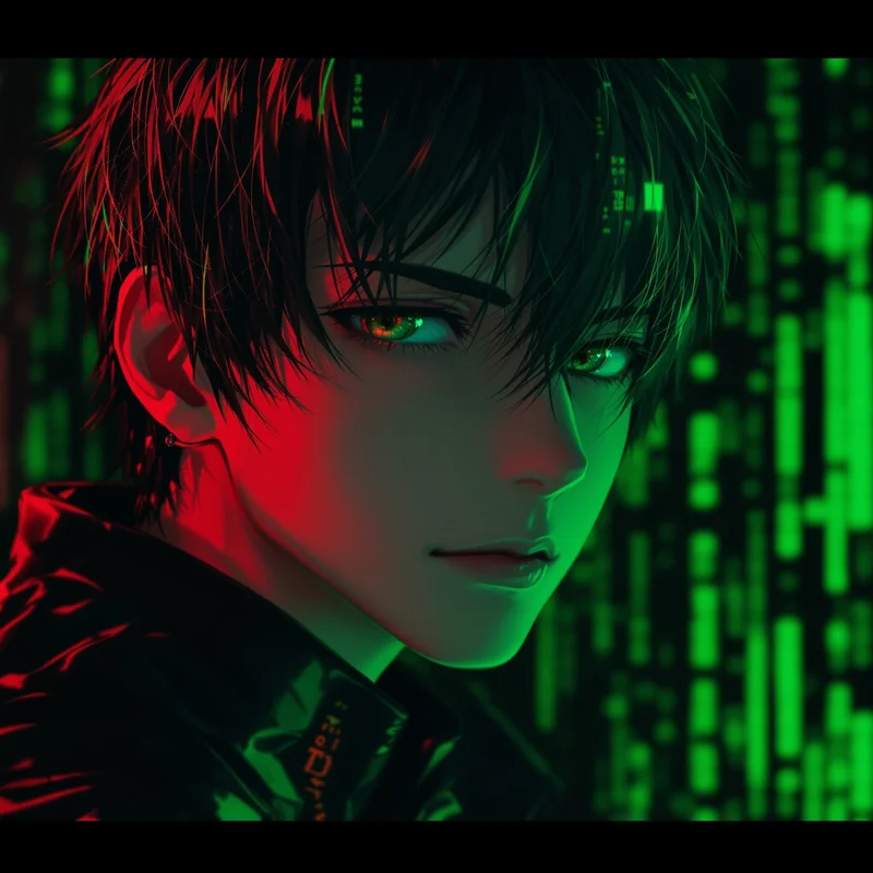 futuristic avatar portrait with iridescent colors for online avatar styling