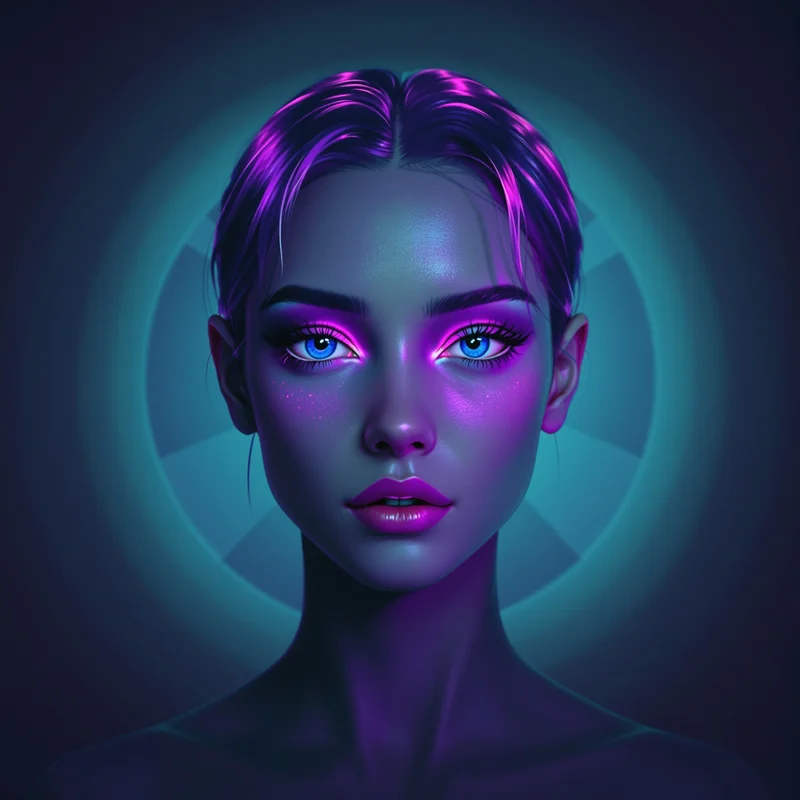 chrome anime profile icon with glitch effect for futuristic profile display