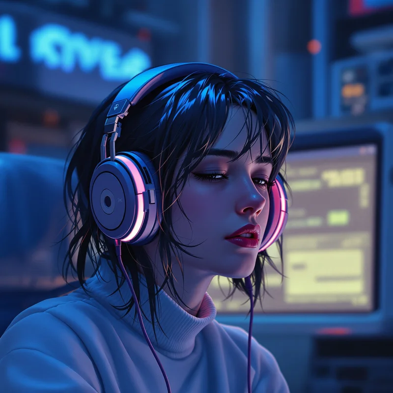 CD player Y2K PFP with headphones and digital loneliness