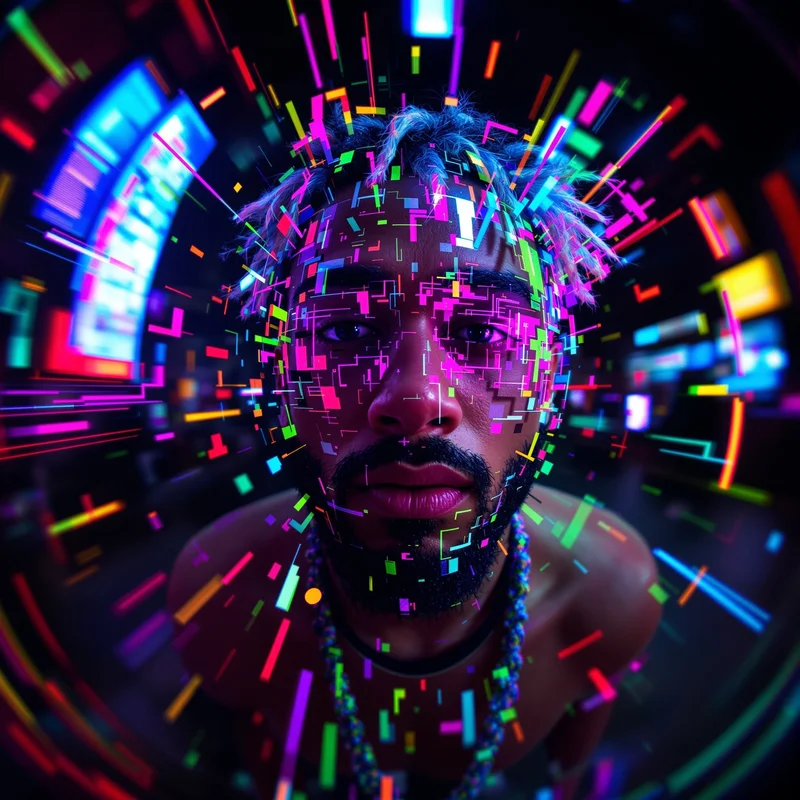 Yeat avatar profile image with distorted high energy expression