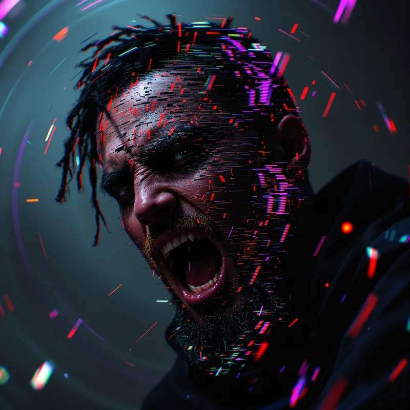 Yeat PFP avatar with glitch chaos identity and strong presence