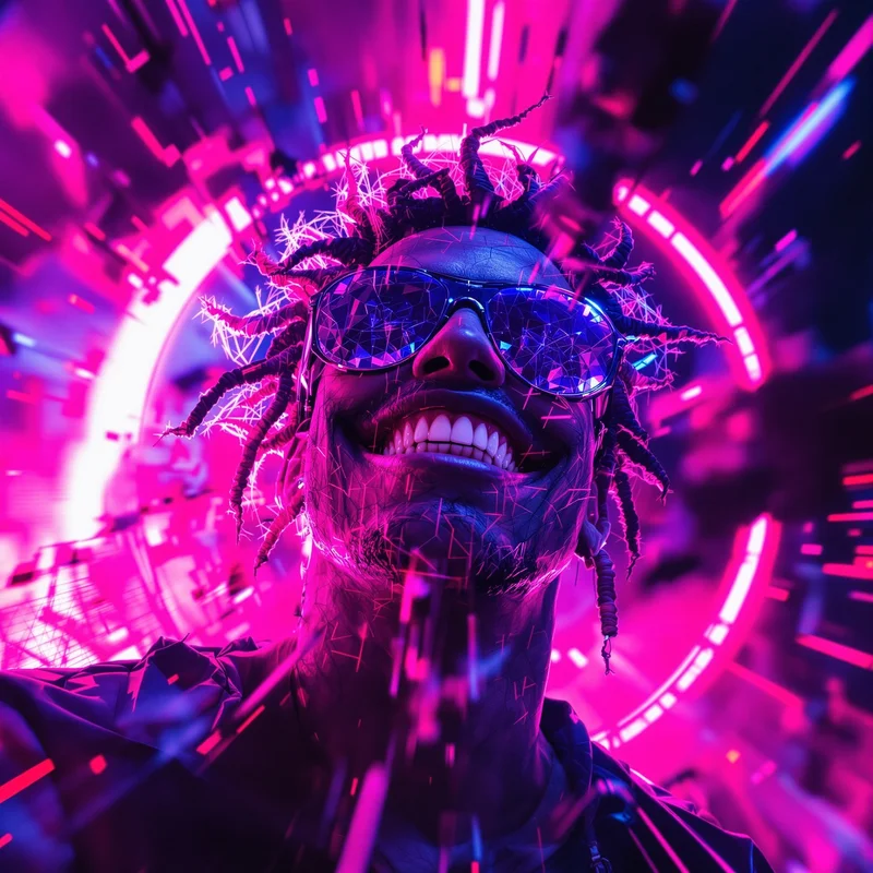 Yeat PFP with chaotic composition and identity focus