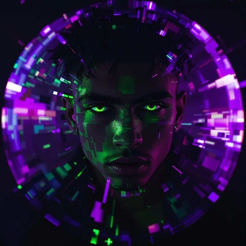 Yeat avatar portrait with rage aesthetic personality