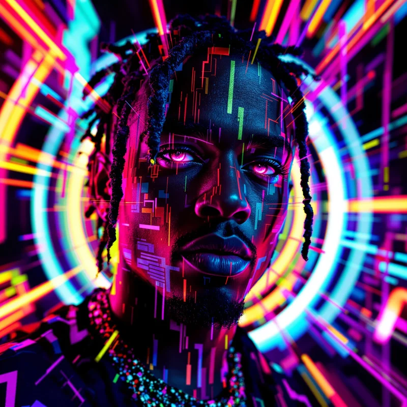 Yeat avatar portrait with rage aesthetic personality