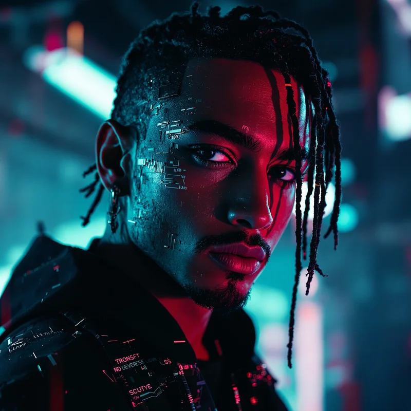 Yeat avatar portrait with rage aesthetic personality