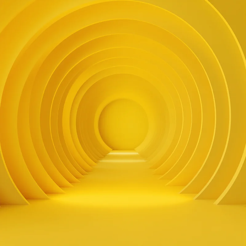 Curved Tunnel Yellow Background