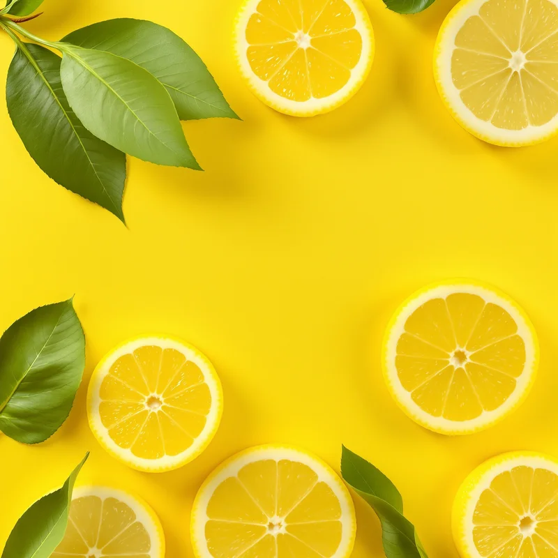 Lemon Slice Yellow Background