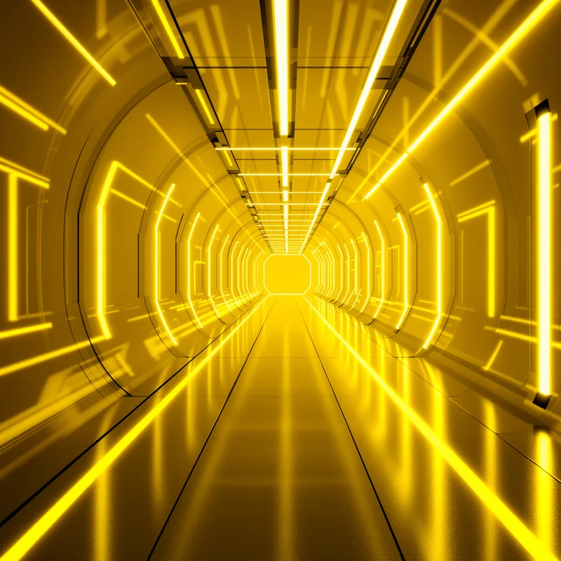 Neon Tunnel Yellow Background