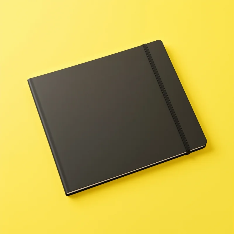 Notebook Flatlay Yellow Background