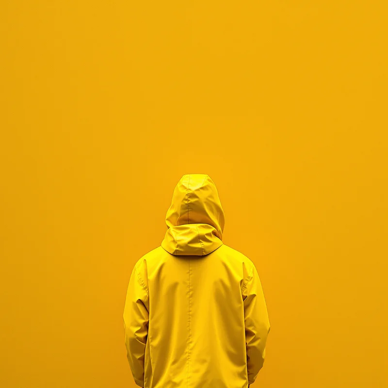 Raincoat Portrait Yellow Background