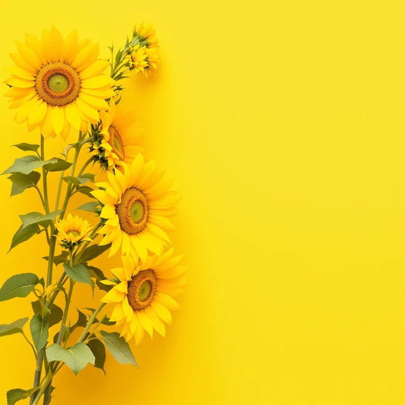 Sunflower Copy Space Yellow Background