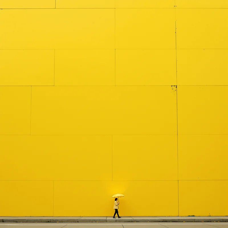 Umbrella Figure Yellow Background