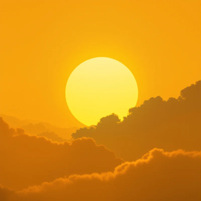 Yellow Sunset Disc Background