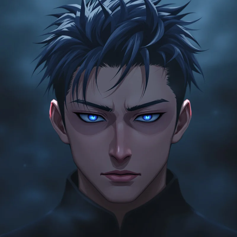 calm power yuta pfp with restrained anime strength