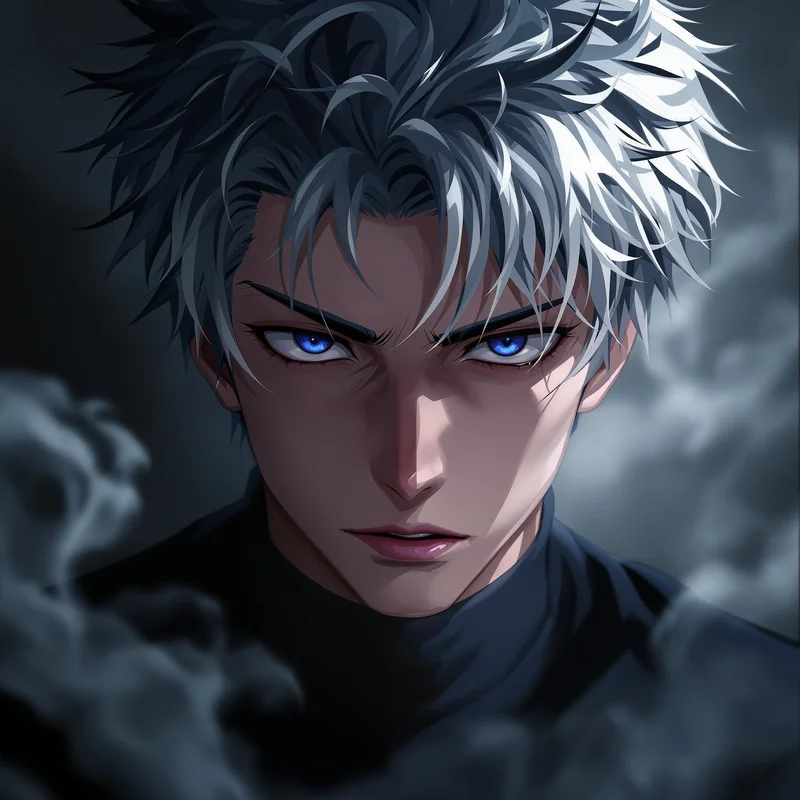 curse smoke yuta pfp with cinematic haze