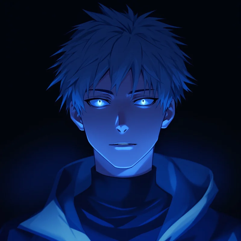 minimal yuta pfp with clean emotional anime composition