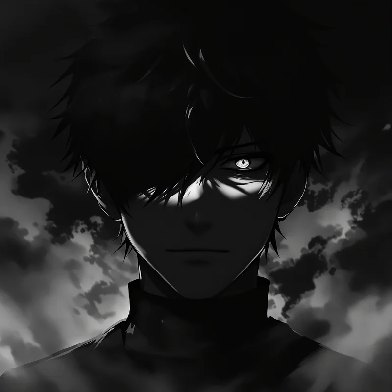 shadow yuta pfp with mysterious curse shadows