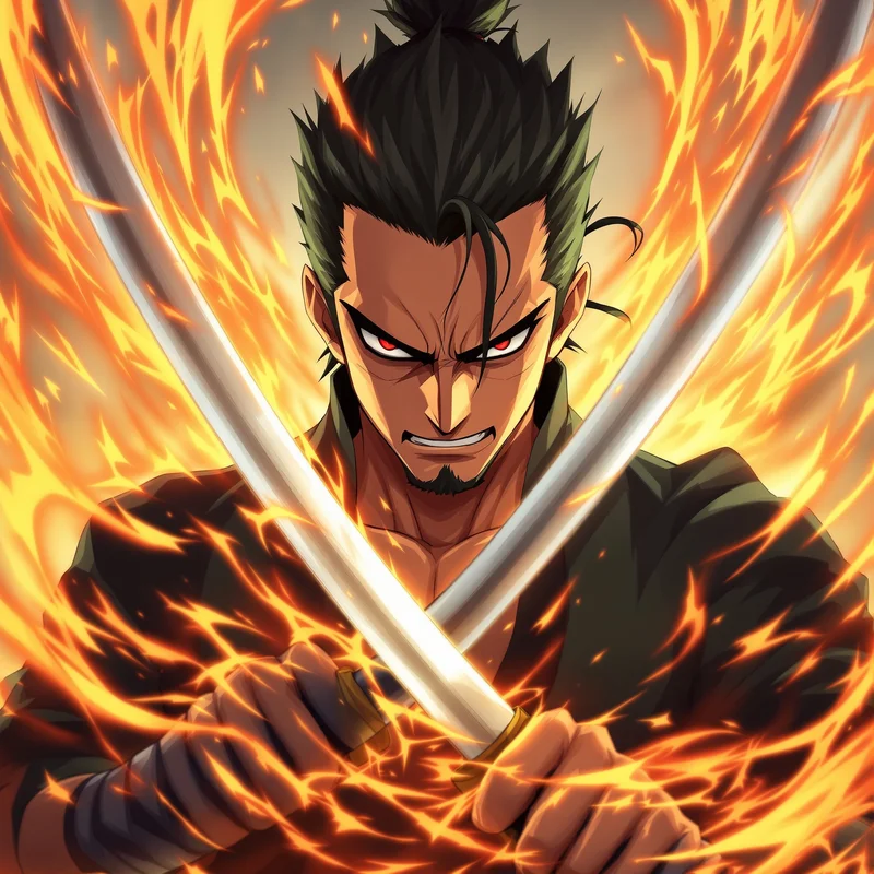 Blade Hunter Zoro PFP anime avatar portrait of Roronoa Zoro designed for profile picture clarity