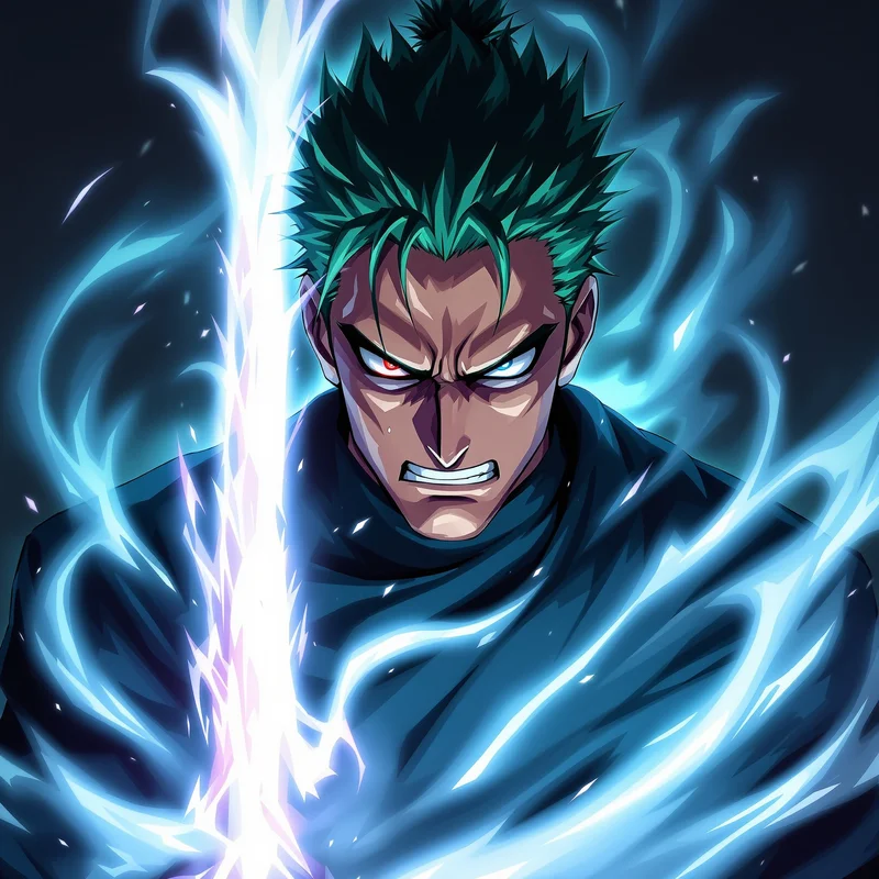 Dark Ronin Zoro PFP anime avatar portrait of Roronoa Zoro designed for profile picture clarity