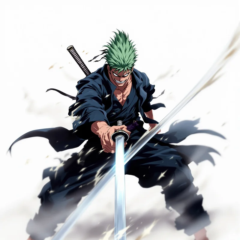 Ronin Eclipse Zoro PFP anime avatar portrait of Roronoa Zoro designed for profile picture clarity