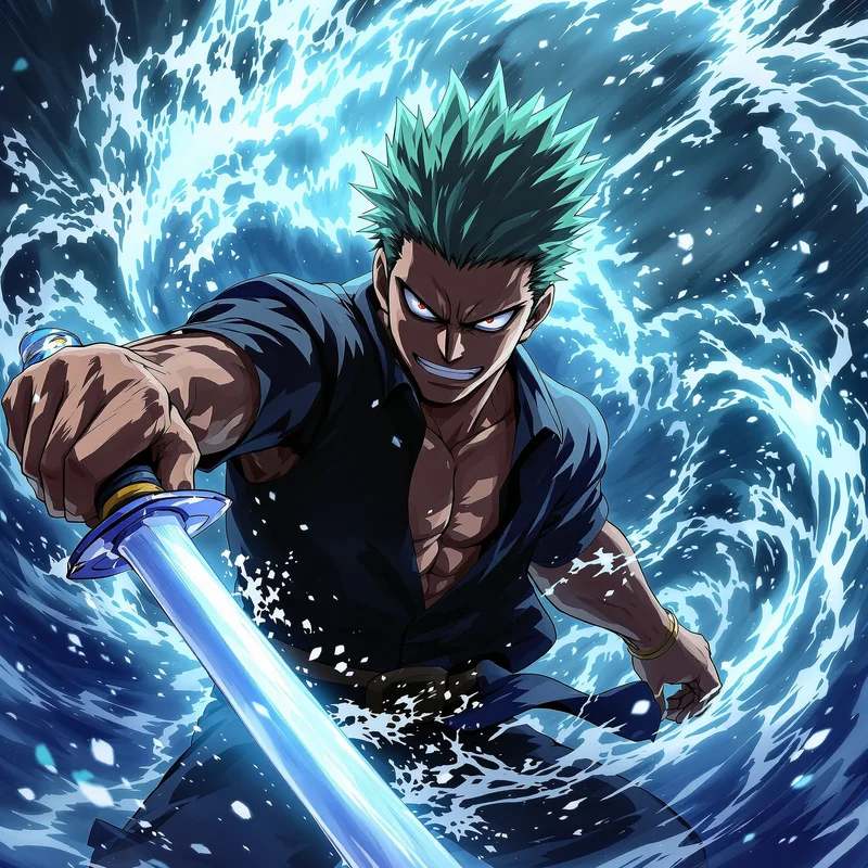 Scarred Ronin Zoro PFP anime avatar portrait of Roronoa Zoro designed for profile picture clarity